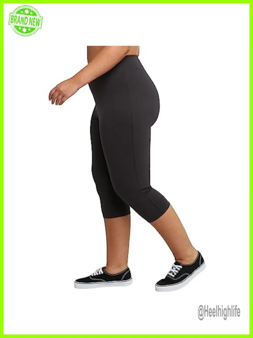 Women's Plus Size Capri Leggings Stretch Cotton Spandex 19.5